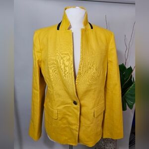 J Crew REGENT Yellow Linen Blend Blazer Jacket -14